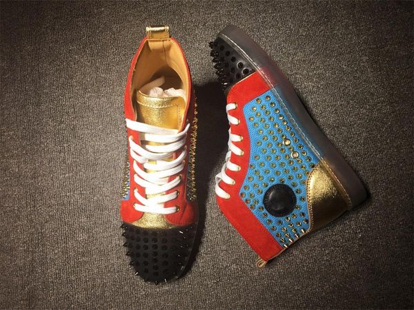 

xshfbcl new fashion luxury designer shoes men women spike sneakers black red white bred leather suede graffiti flats bottoms casual xshfbcl