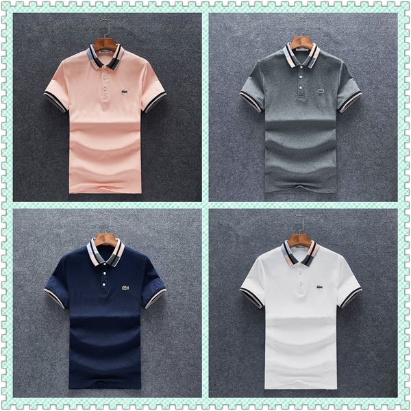 

men's t-shirt short sleeve simple generous printing lapel polo shirt men's quick-drying simple foreign trade export scissors, White;black