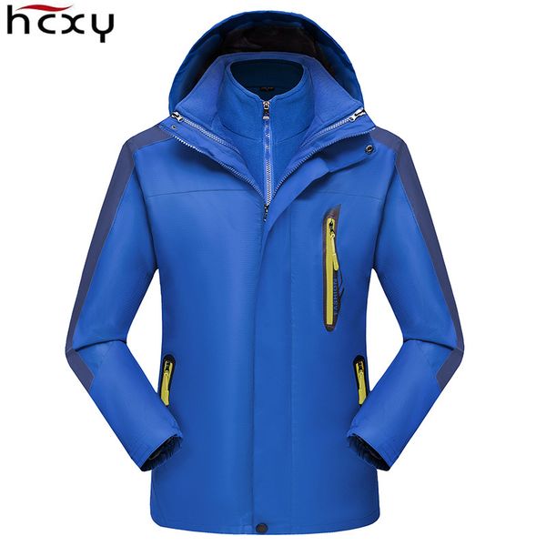 

hcxy 2019 men's detachable hooded technical coat winter jacket men warm coats clothes male parka hardshell windproof waterproof, Black;brown