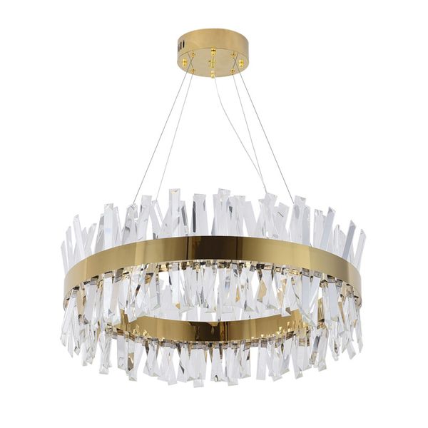 

modern crystal chandelier for living room gold/ chrome led chandeliers lighting round home decor lustres de cristal