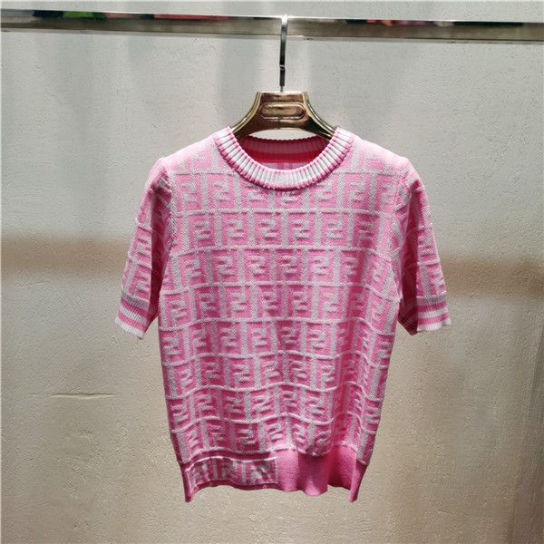 

осень 2020 женский дизайнер письмо круглый воротник короткий рукав вязаный жакет лето качество новых женщин свитер фабричные женщин оптовой, White;black