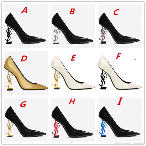 

2019 designer high heels lather women shoes pointed toe wedding evening prom party dresses shoe women ladies fashions black pumps shoes