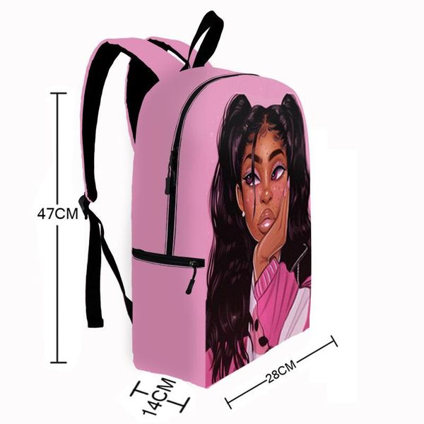 

cute afro girls print backpack for teenage brown girls student school bags lapbackpacks women rucksack female bookbag