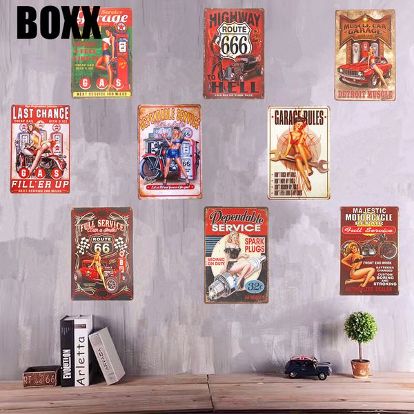 

ретро металлический олово знак пин-ап девушки искусства плакат пивной бар художественный плакат ресторан бар гараж стены стикеры украшения