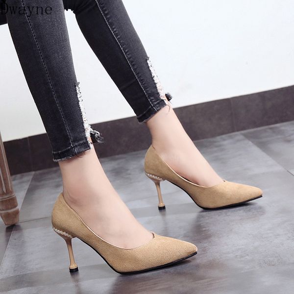 

black high heels lady wild single shoes korean fine with pointed career work shoes temperament pumps elegant party womens