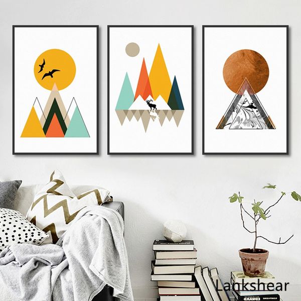 

абстрактные геометрические полотна современных плакаты и печать nordic wall art pictures для детей гостиных home decor no frame