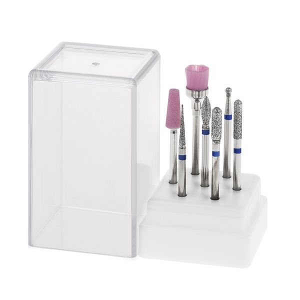 

7pcs nail grinder bits nail drill bit set metal accessories manicure tools kit manicure tool new arrival, Silver