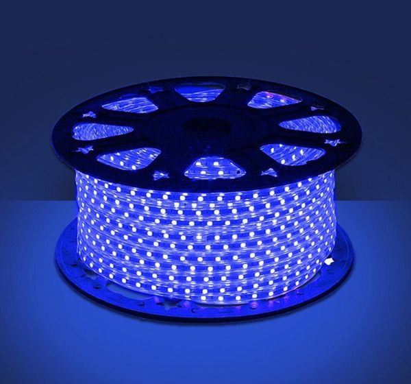 

светодиодные ленты 110v / 220v высокого напряжения smd 5050 rgb светодиодные полосы огни водонепроницаемый + ик-пульт дистанционного управле