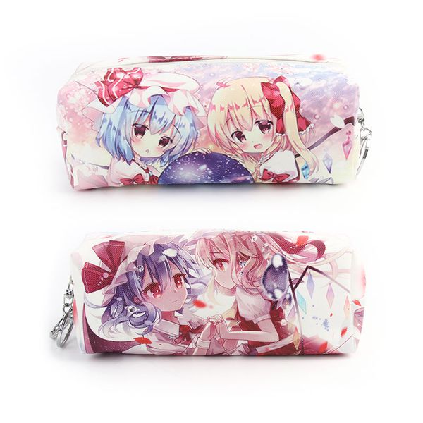 

anime touhou project cosmetic bag hakurei reimu long pu leather pencil pouch with zipper