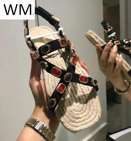 

duping520 summer women s diamond-studded soles beach sandals casual handmade walking tennis sandals slippers mules slides thongs, Black