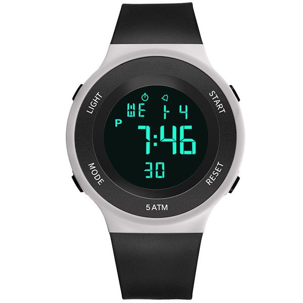 

calendar students multifunctional abs wrist watch quartz alarm waterproof gift luminous sports style led backlight time, Slivery;brown