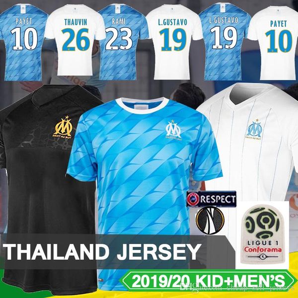 

2019 Olympique de Marseille BALOTELLI Soccer jerseys 2020 Maillot De Foot PAYET L.GUSTAVO THAUVIN Thailand OM Home 2018 Kit Football shirts