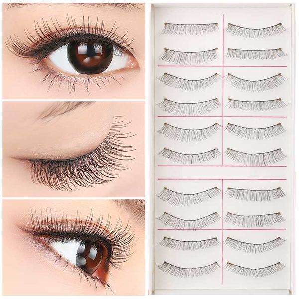 

10 pairs thin false eyelashes fake eye lash extensions makeup tool sk88