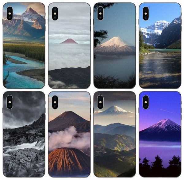 

tongtrade] snowy mountain clouds sea landscape scenery case for iphone 8 7 6 5 4 plus x xs xr 11 pro max samsung a20s huawei y6 lg v40 case
