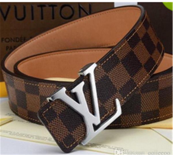

2020ashion mens genuine leather belt casual pattern waistband metal belts sports car style buckle men brand belts male, Black;brown