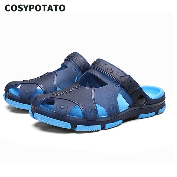 

new casual men clogs summer beach shoes soft plastic travel slippers outdoor footwear garden shoe, Black