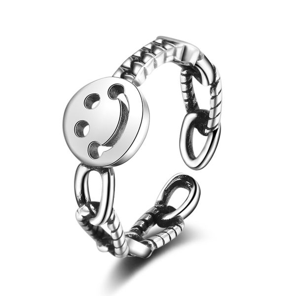 

opening retro ring womens smaller design fashion heart net red ins food finger ring adjustable cold wind ring, Silver