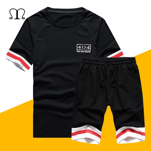 

new fashion set men europe size 2019 summer 2pc tracksuit mens casual short sleeve t shirt + shorts set beach suits sportswears, Gray