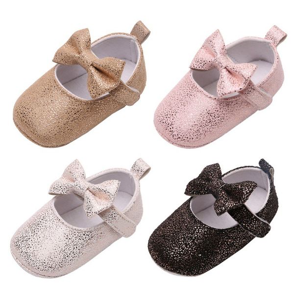 

newborn baby girls shoes sweet sequins princess first walkers with bow girl shallow soft soled non-slip crib shoes new