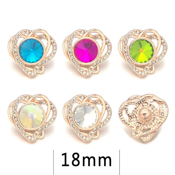 

flower heart w144 crystal 3d 18mm 20mm metal snap button for bracelet necklace interchangeable jewelry women accessorie findings