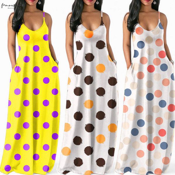 

hieigin womens boho long maxi dress floral summer party polka dot beach sundress cap sleeve oversized strappy long dress, Black;gray