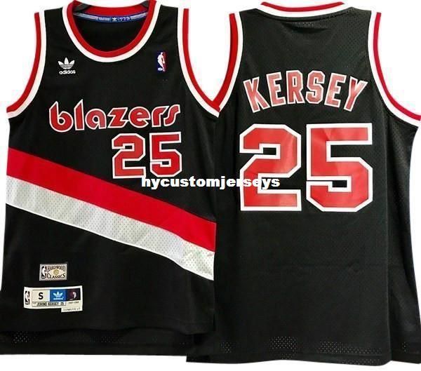 

jerome kersey #25 black retro vintage jersey mens vest size xs-6xl stitched basketball jerseys ncaa, Black;blue