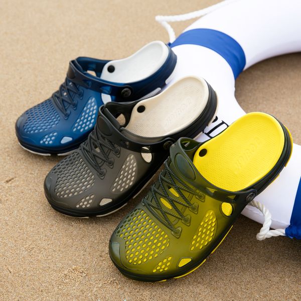 

new designer mens sandals summer stripped slippers for men flip flops summer beach rubber shoes male flats sandals black blue army green