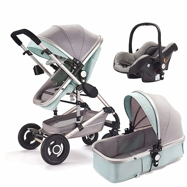 

baby strolle multifunctional 3 in 1 baby stroller high landscape stroller folding carriage gold newborn