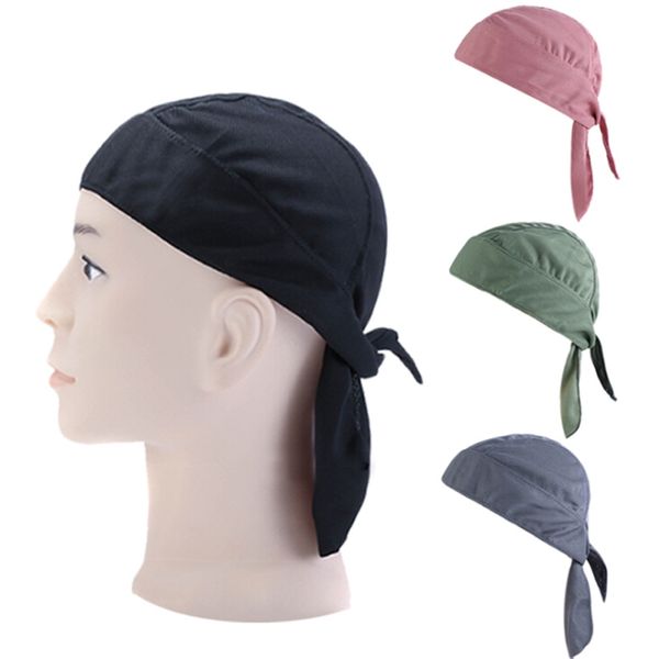 

quick dry cycling cap men hat running riding bandana pure head scarf cap summer headscarf ciclismo pirate hat hood headband h, Black