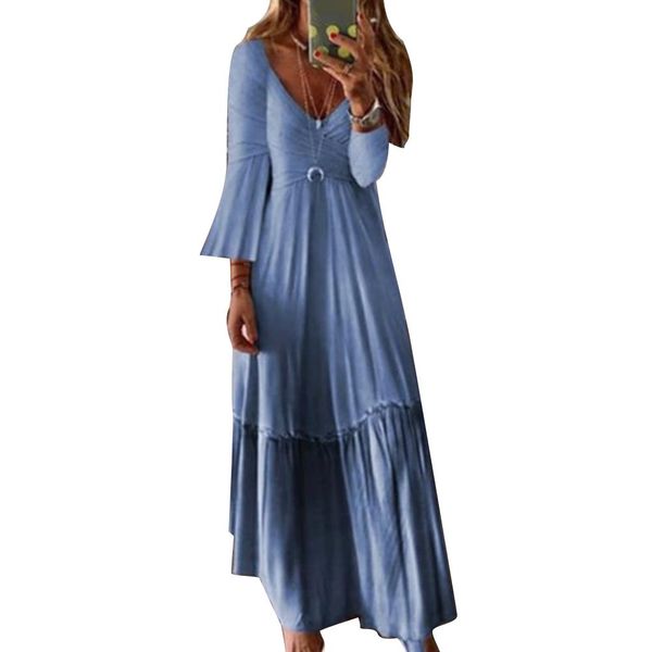 

elegant dress women evening v neck dress tube slim long sleeve, Black;gray
