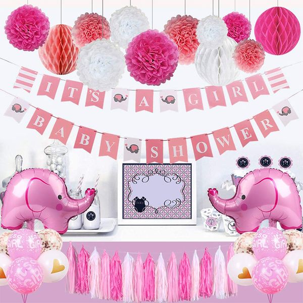 Baby Shower Decorations For Girl Elephant Theme It S A Girl Party