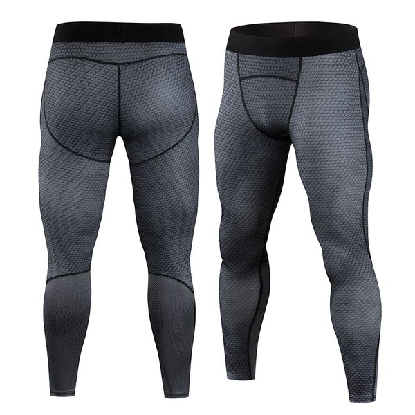 

new 2020 brand gym men's compression basketball pants sports tights running pants trousers high elastic fitness bodybuilding pan, Black