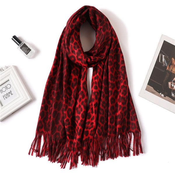 

new arrival leopard scarf for women cashmere print shawls female red winter hijab scarves warm soft foulard femme, Blue;gray