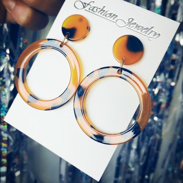 

e481.fashion personality woman creativity fashion personality leopard print earrings, Silver