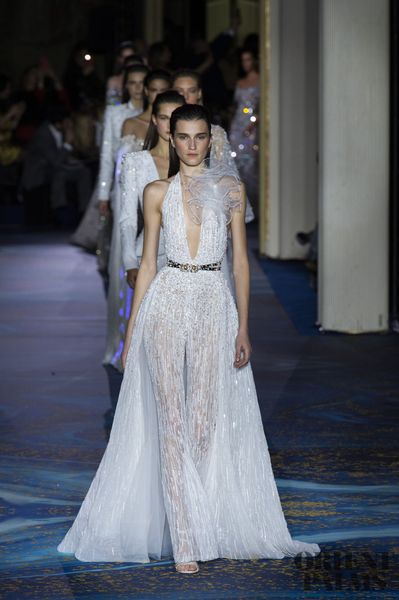 

zuhair murad white prom dresses women jumpsuit with long train deep v neck lace appliqued evening gowns custom made formal party dress, Black