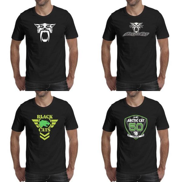 

mens arctic cat 50 years fashion t shirt printing sport cotton shirts cute short sleeve tees black green logo wildcat, White;black