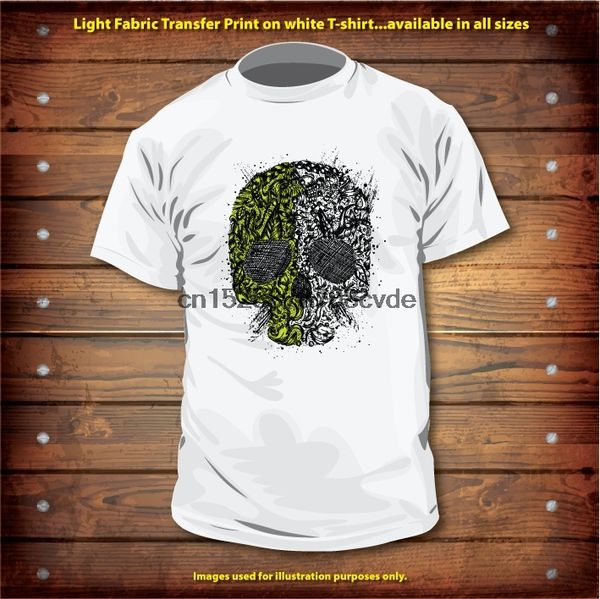 

t-shirt 2020 fashion men 2 tone skull t-shirt retro skull cult vintage mens ladies birthday gift idea t shirt, White;black