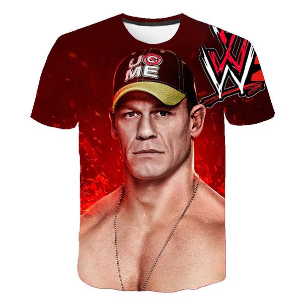 

2020 john cena new 3d printed pattern t-shirt american wrestling union fitness breathable fashion cool men's short sleeve, White;black