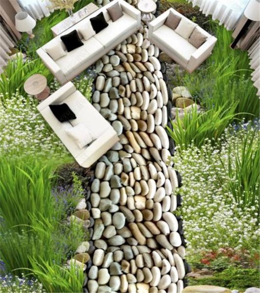 

настенная роспись изготовленного на заказ розничного пола булыжника 3d цветка крытая