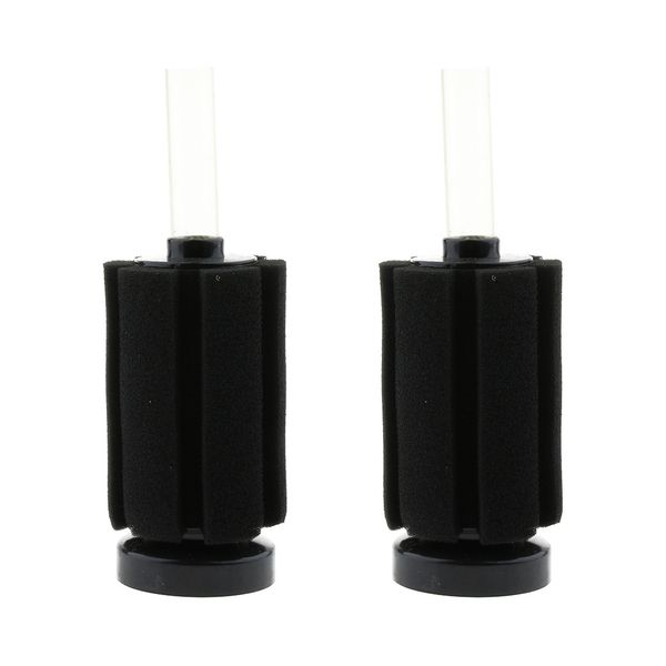 

2 pcs black fish tank corner filter submersible aquarium mini cylinder soft sponge water filter