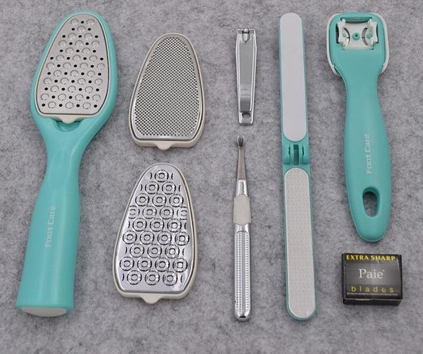 

8 in 1 removable pedicure feet rasps callus shaver remover replaceable foot file hard dead skin trimmer tools manicure sets