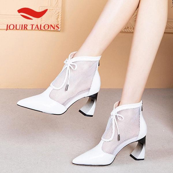 

jouir talons 2020 new arrivals plus size 45 genuine leather women shoes strange style heels zip pumps spring/autumn women boots, Black