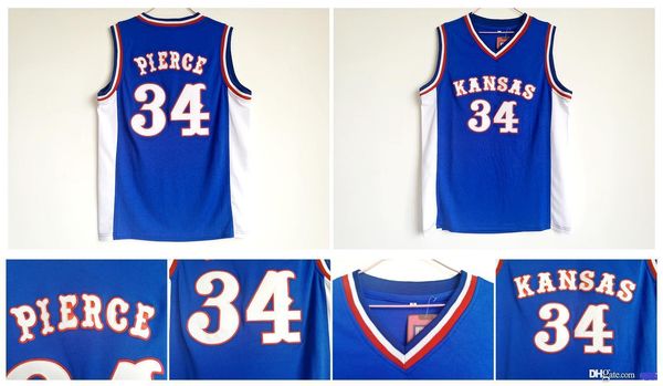

34 paul pierce jersey kansas jayhawks jersey college basketball jerseys blue stitched sports shirt, Black