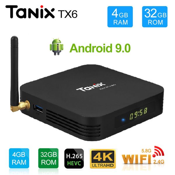 

ТВ бокс Tanix 10шт TX6 Андроид 7.0 4 ГБ 32 ГБ DDR3 оборудовани Н6 Эммс 2.4G5G WiFi на 4.2 ТВ коробка Bl