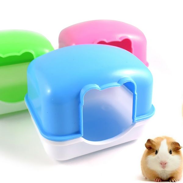 

2 x plastic hamster house, spleeping room, hideout hut exercise natural funny nest, blue & pink