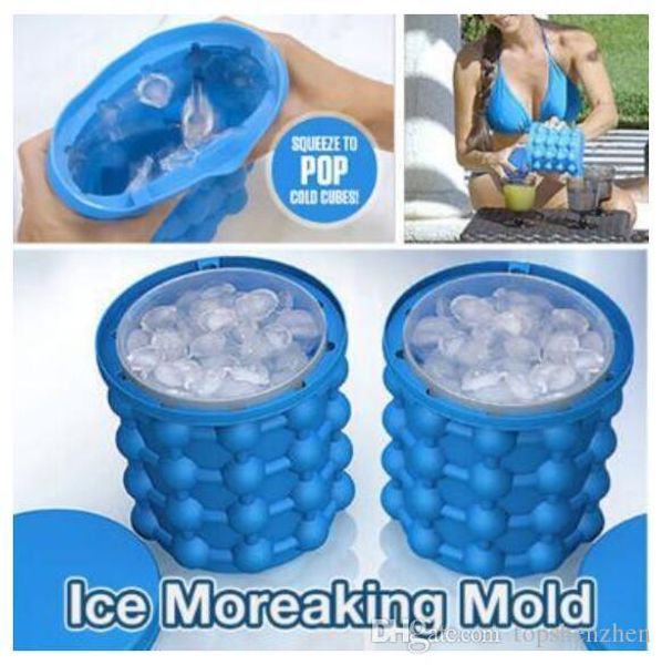 

new 13x14.5cm ice cube maker genie the revolutionary space saving ice cube maker 3d grenade mold ice genie kitchen tools high quality