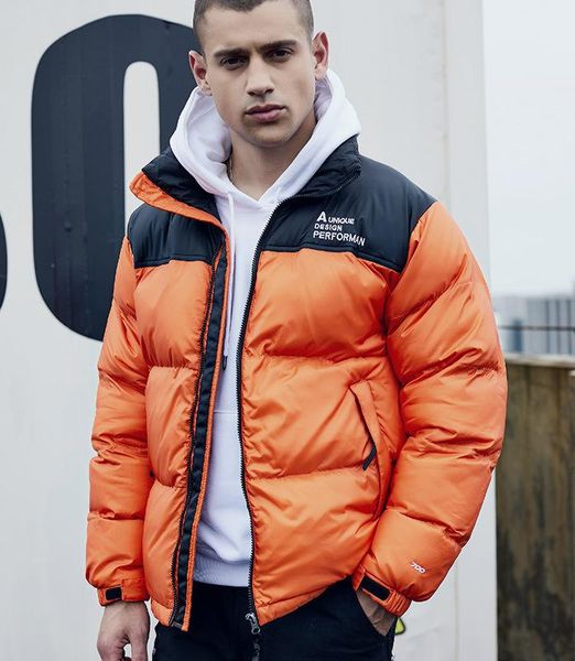 

man winter parkas 2019 fashion stand collar male parka jacket mens solid thick jackets and coats winter jacket men 3xl, Black