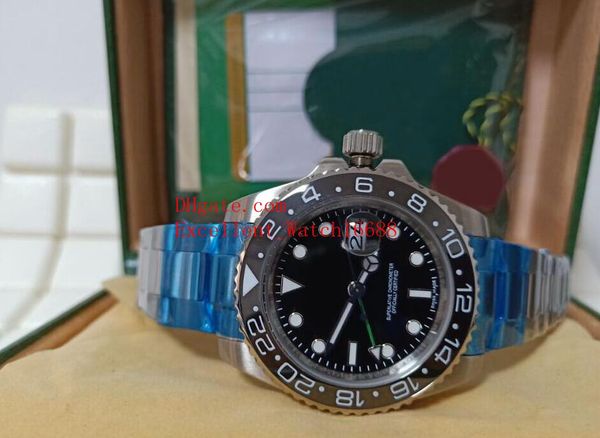 

5 sell fashion watches little gift box 40 mm 116710 116719 116710ln 126710blro pepsi stainless steel ceramic bezel black dial asi, Slivery;brown