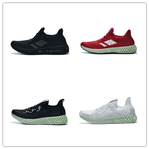 

with box)2019 men women shoe 4d futurecraft print running shoes green core fashion lightweight sports sneaker black white grey red sneaker