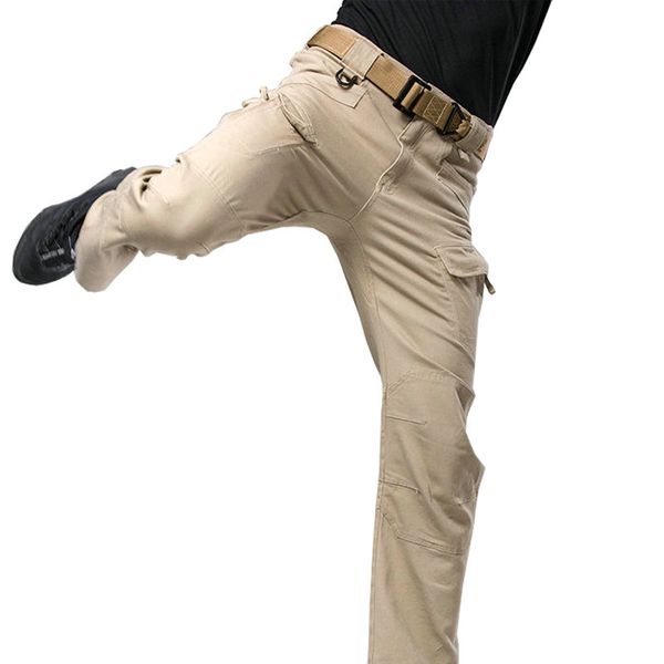 

spring autumn tactical pants men cotton casual cargo pants for men, Black